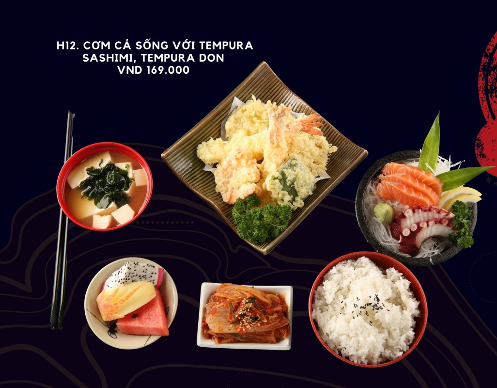 H9. cơm sushi cá sống tổng hợp Sushi, sashimi don